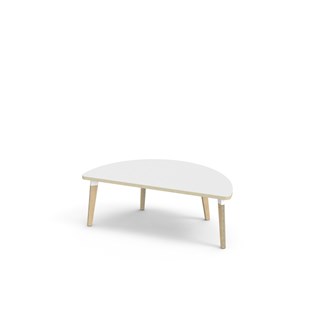 Bord Grow FSC laminat halvrunt 120-60 cm vit hylsa