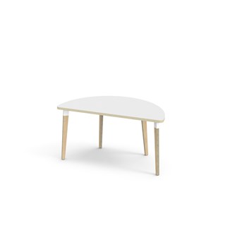 Bord Grow FSC laminat halvrunt 120-60 cm vit hylsa