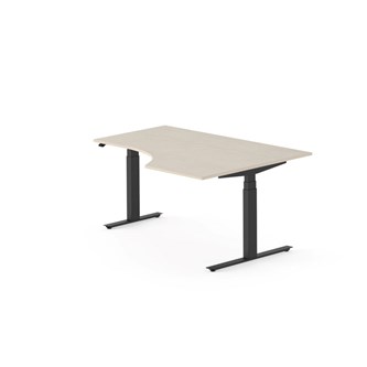 Skrivbord Work FSC BX höger 160x120 cm, svart stativ