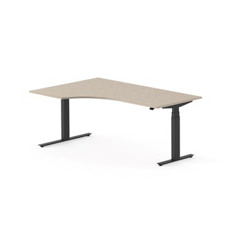 Skrivbord Work FSC BX vänster 180x120 cm, svart stativ