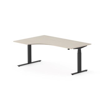 Skrivbord Work FSC BX vänster 180x120 cm, svart stativ