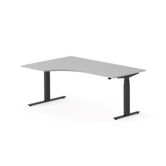 Skrivbord Work FSC BX vänster 180x120 cm, svart stativ