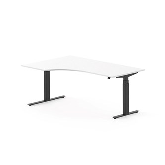 Skrivbord Work FSC BX vänster 180x120 cm, svart stativ
