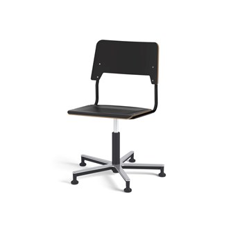 Stol Como FSC BX gas (låg) Alu glidfot stor sits svart stativ