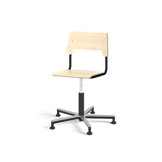 Stol Como FSC BX gas (låg) Alu glidfot mellan sits svart stativ