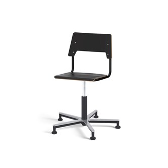 Stol Como FSC BX gas (låg) Alu glidfot mellan sits svart stativ