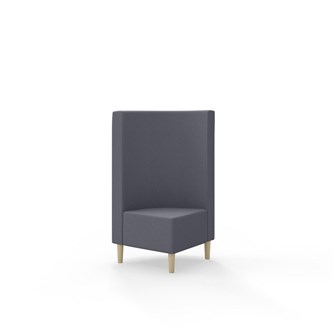 Hörnmodul Snake 90 grader med träben, mellanhög rygg SH43