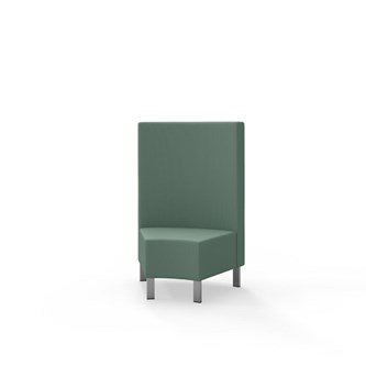 Hörnmodul Snake 45 grader med metallben, mellanhög rygg SH43