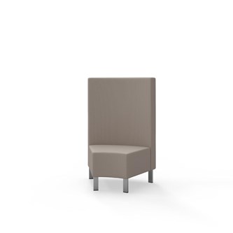 Hörnmodul Snake 45 grader med metallben, mellanhög rygg SH43