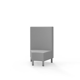 Hörnmodul Snake 45 grader med metallben, mellanhög rygg SH43