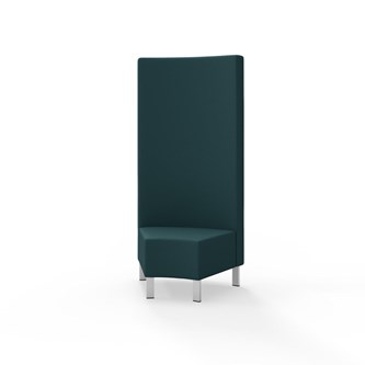 Hörnmodul Snake 45 grader med metallben, hög rygg SH43