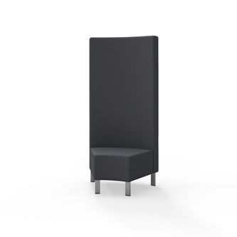 Hörnmodul Snake 45 grader med metallben, hög rygg SH43