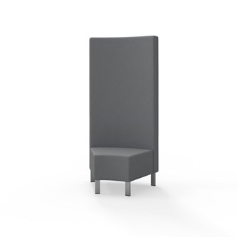 Hörnmodul Snake 45 grader med metallben, hög rygg SH43