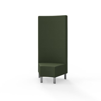 Hörnmodul Snake 45 grader med metallben, hög rygg SH43