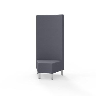 Hörnmodul Snake 45 grader med metallben, hög rygg SH43