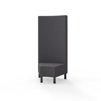 Hörnmodul Snake 45 grader med metallben, hög rygg SH43