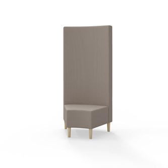 Hörnmodul Snake 45 grader med träben, hög rygg SH43