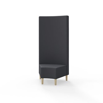 Hörnmodul Snake 45 grader med träben, hög rygg SH43