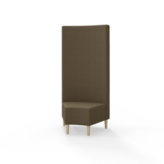 Hörnmodul Snake 45 grader med träben, hög rygg SH43