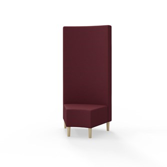 Hörnmodul Snake 45 grader med träben, hög rygg SH43