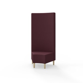 Hörnmodul Snake 45 grader med träben, hög rygg SH43