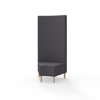 Hörnmodul Snake 45 grader med träben, hög rygg SH43