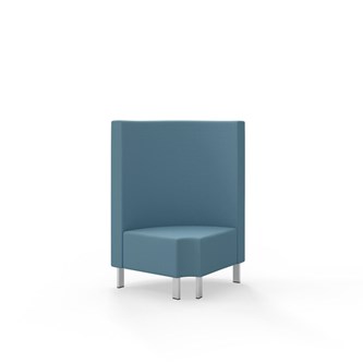 Hörnmodul Snake 90 grader R 12 rund med metallben, mellanhög rygg SH43