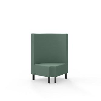 Hörnmodul Snake 90 grader R 12 rund med metallben, mellanhög rygg SH43