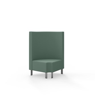 Hörnmodul Snake 90 grader R 12 rund med metallben, mellanhög rygg SH43