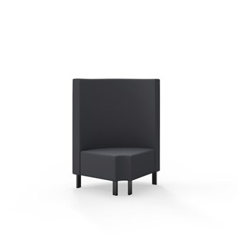 Hörnmodul Snake 90 grader R 12 rund med metallben, mellanhög rygg SH43