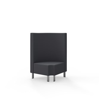 Hörnmodul Snake 90 grader R 12 rund med metallben, mellanhög rygg SH43