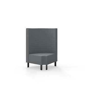 Hörnmodul Snake 90 grader R 12 rund med metallben, mellanhög rygg SH43