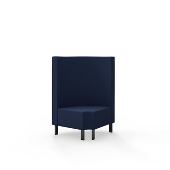 Hörnmodul Snake 90 grader R 12 rund med metallben, mellanhög rygg SH43