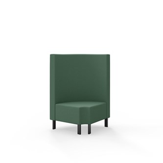 Hörnmodul Snake 90 grader R 12 rund med metallben, mellanhög rygg SH43