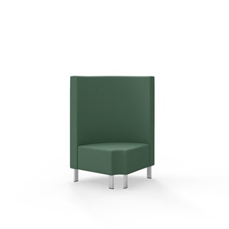 Hörnmodul Snake 90 grader R 12 rund med metallben, mellanhög rygg SH43