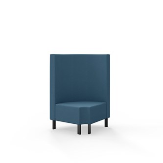 Hörnmodul Snake 90 grader R 12 rund med metallben, mellanhög rygg SH43