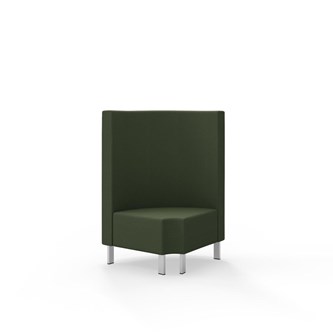 Hörnmodul Snake 90 grader R 12 rund med metallben, mellanhög rygg SH43