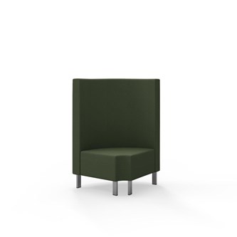 Hörnmodul Snake 90 grader R 12 rund med metallben, mellanhög rygg SH43