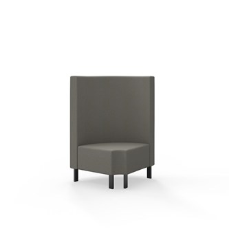 Hörnmodul Snake 90 grader R 12 rund med metallben, mellanhög rygg SH43