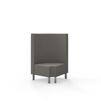 Hörnmodul Snake 90 grader R 12 rund med metallben, mellanhög rygg SH43