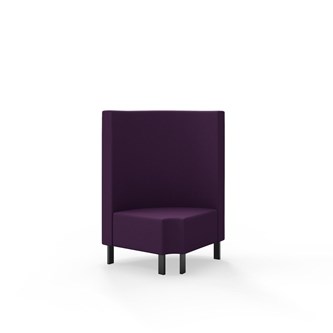 Hörnmodul Snake 90 grader R 12 rund med metallben, mellanhög rygg SH43