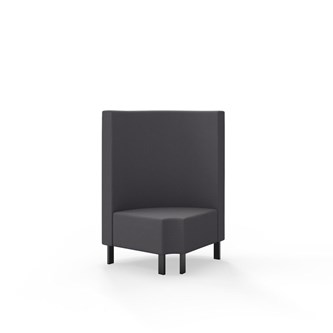 Hörnmodul Snake 90 grader R 12 rund med metallben, mellanhög rygg SH43