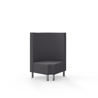 Hörnmodul Snake 90 grader R 12 rund med metallben, mellanhög rygg SH43