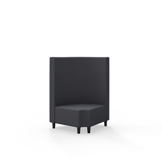 Hörnmodul Snake 90 grader R 12 rund med träben, mellanhög rygg SH37,5