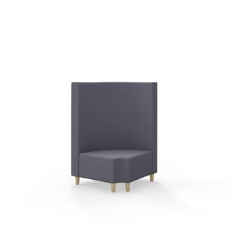 Hörnmodul Snake 90 grader R 12 rund med träben, mellanhög rygg SH37,5