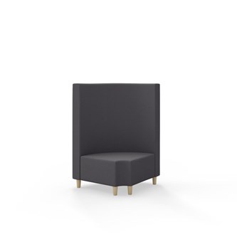 Hörnmodul Snake 90 grader R 12 rund med träben, mellanhög rygg SH37,5