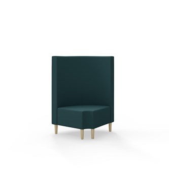 Hörnmodul Snake 90 grader R 12 rund med träben, mellanhög rygg SH43