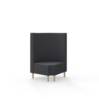 Hörnmodul Snake 90 grader R 12 rund med träben, mellanhög rygg SH43