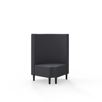 Hörnmodul Snake 90 grader R 12 rund med träben, mellanhög rygg SH43