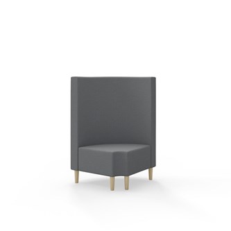 Hörnmodul Snake 90 grader R 12 rund med träben, mellanhög rygg SH43